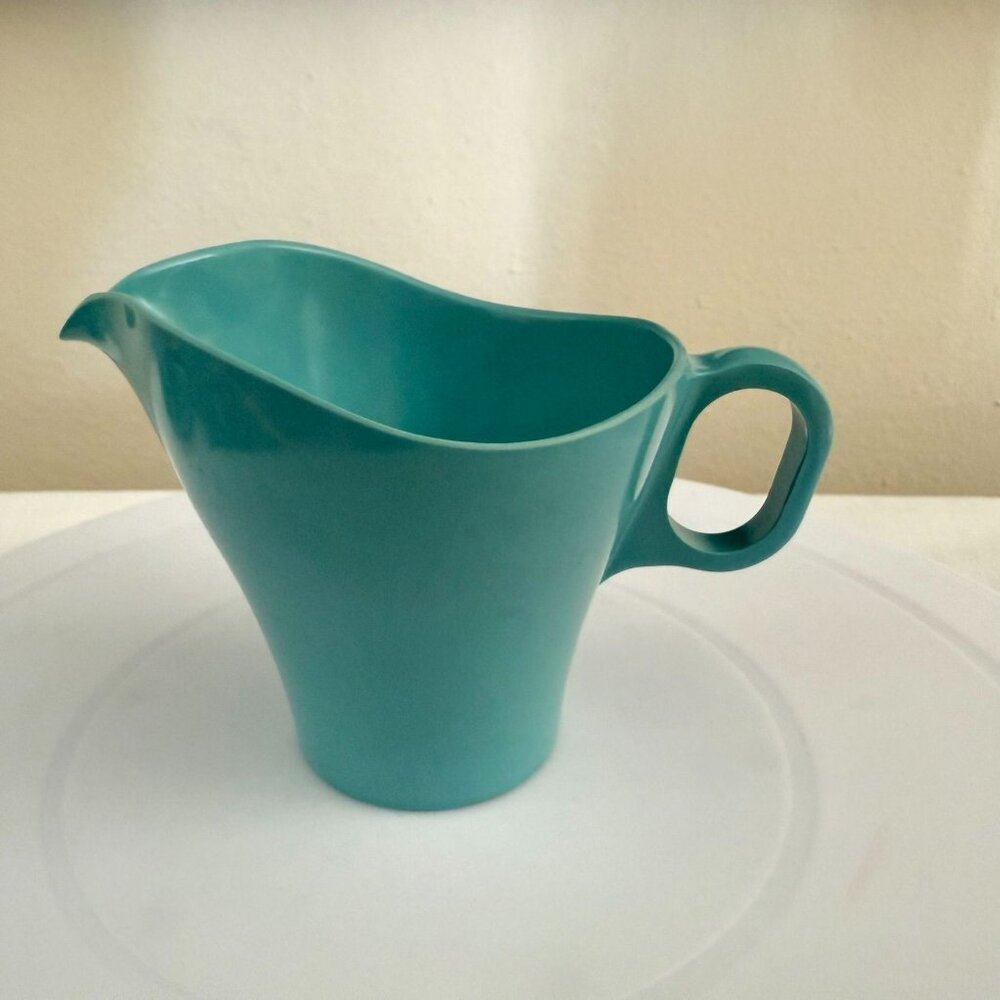 Vintage Mid Century Somerset Aqua Creamer Pitcher Boonton NJ USA 1950s 5 In Tall